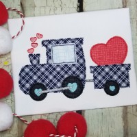 Train with Heart Applique Design